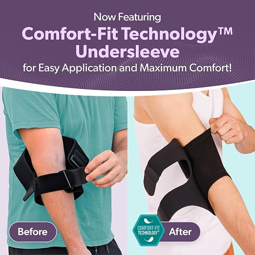 BraceAbility Bursitis Elbow Pad Brace | Compression Arm Sleeve Wrap with Padded Soft Support Cushion for Olecranon Joint Pain, Bursa Protection, Arthritis & Tendonitis Relief (S/M)