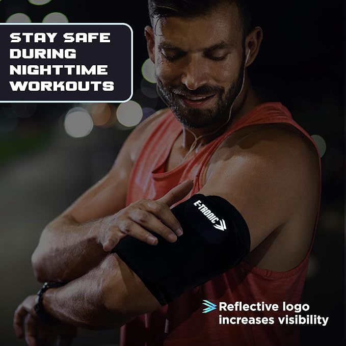 Phone Holder for Running, Cell Phone Arm Bands with Reflective Logo, Phone Strap Armband Fits iPhone and Android, Use for Running, Walking, Hiking and Biking, Gray, Small