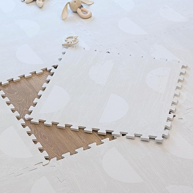 Little Landings Baby Play Mat for Floor - Aura Pearl (6x6ft) - Premium EVA Foam Play Mat for Babies & Toddlers (Ages 0-5+) Non-Toxic Playmat for Tummy Time, Crawling & Playroom - Stylish & Comfortable