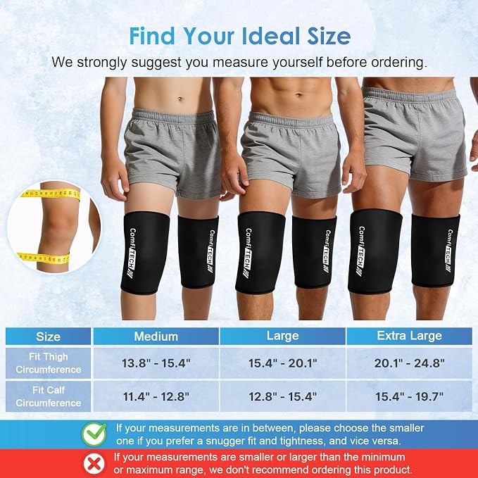 ComfiTECH Knee Ice Pack Wraps for Elbow & Calf, Gel Cold Compression, L, 2P | Flexible Ice Knee Brace for Elbow & Calf, Reusable Gel Cold Compression Sleeve for Soothing Meniscus Tear & ACL Discomfort