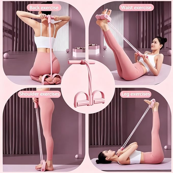 Pedal Resistance Bands with Handles, 6 Tube Exercise Band | Fitness Shaping Yoga Exercise Equipment, Natural Rubber Tension Rope,for Abdominal,Leg,Arm,Back Slimming Training