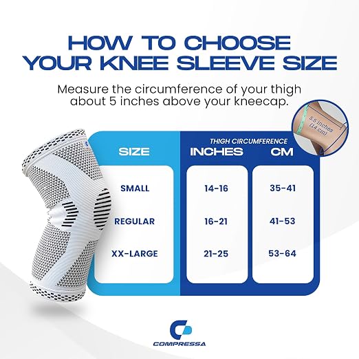 Compressa Knee Sleeve for Women & Men (3-Pack Small) - Non-Slip Compression Support for Joint Pain, Muscle Recovery, Arthritis, and Injury Relief