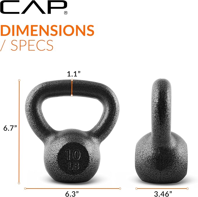 CAP Barbell Cast Iron Kettlebell - Singles and Sets, Multiple Weight Choices