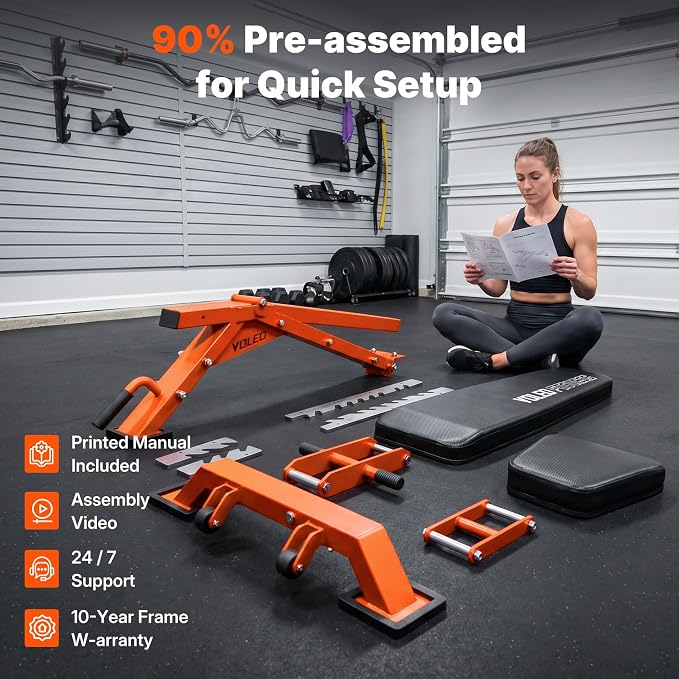 YOLEO Commercial Adjustable Weight Bench 2315LB ASTM Certified – 80% Pre-Assembled Heavy Duty Workout Bench for Home Gym