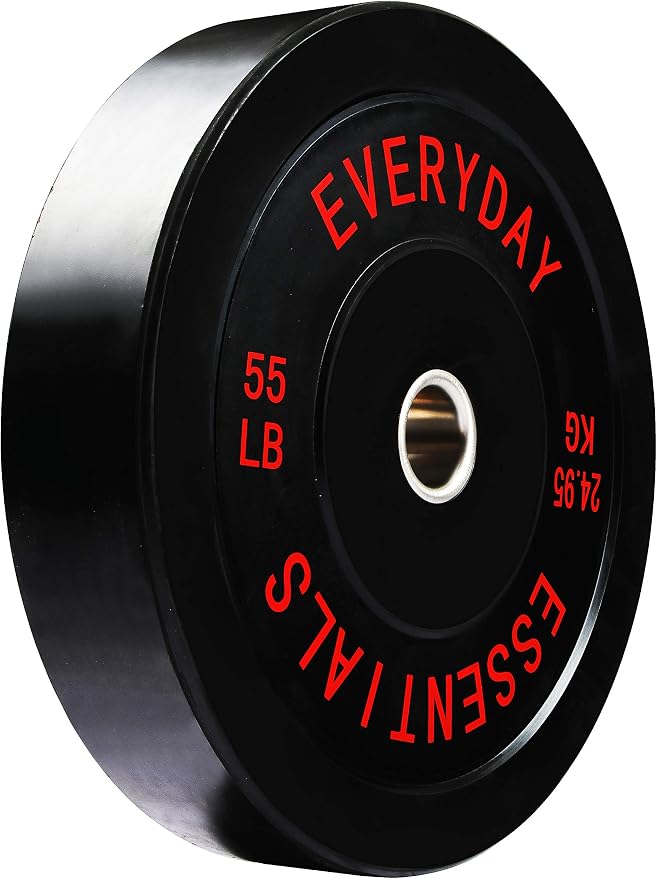 BalanceFrom Olympic Rubber Bumper Weight Plate Set with Steel Hub Inserts – 2-Inch Hole Plates for Strength Training, Powerlifting, and Weightlifting at Home, Garage, or Commercial Gym