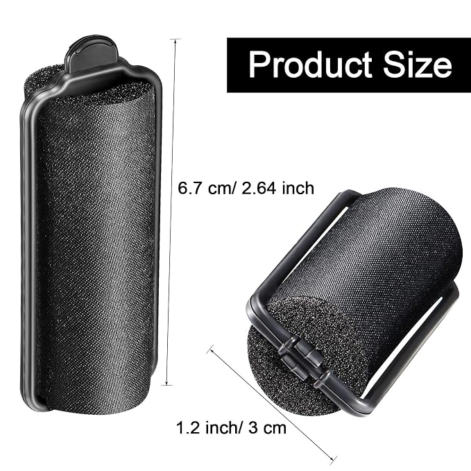 Syhood 18 Pcs Satin Rollers for Black Hair Foam Sponge Rollers Black Satin Wrapped Hair Curlers for Hairdressing Styling(1.18 Inch)