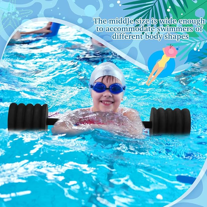 Soulchen Long Aquatic Exercise Dumbbells Pool Exercise Foam Water Weights Dumbbell Aquatic Pool Barbells with High Density EVA Foam for Swim Water Aerobics Workouts Loss