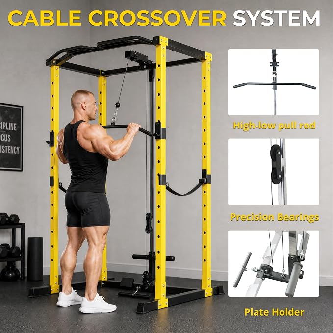 HulkFit Multifunction Heavy-Duty Power Cage Squat Rack, Home Gym,Multiple Sizes and Colors Available