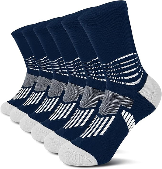 IRAMY Crew Compression Socks for Women Men with Ankle Arch Support Plantar Fasciitis Relief 3/6 Pairs