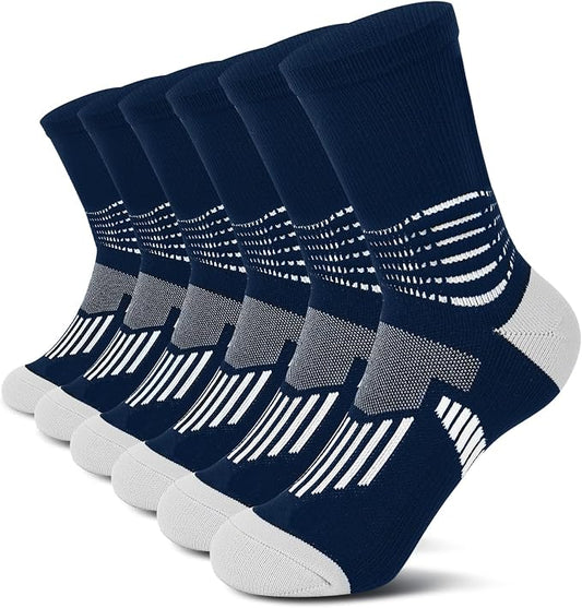 IRAMY Crew Compression Socks for Women Men with Ankle Arch Support Plantar Fasciitis Relief 3/6 Pairs