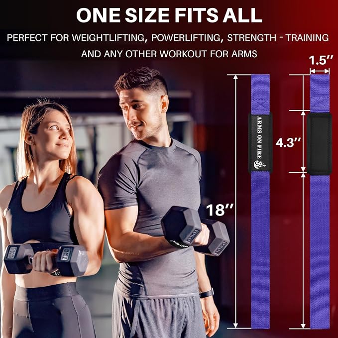 TECEUM Neoprene Padded Cotton Lifting Straps for Weightlifting, 1 Pair