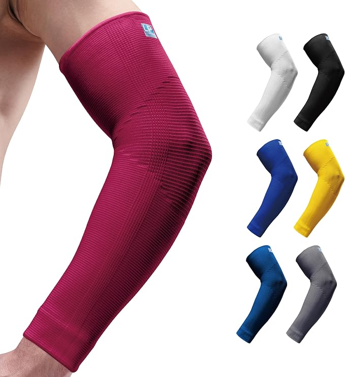LP SUPPORT 668 Compression Arm Sleeve for Workouts, Sports & Pickleball, Golf and Tennis Elbow Pain relief for Men & Women