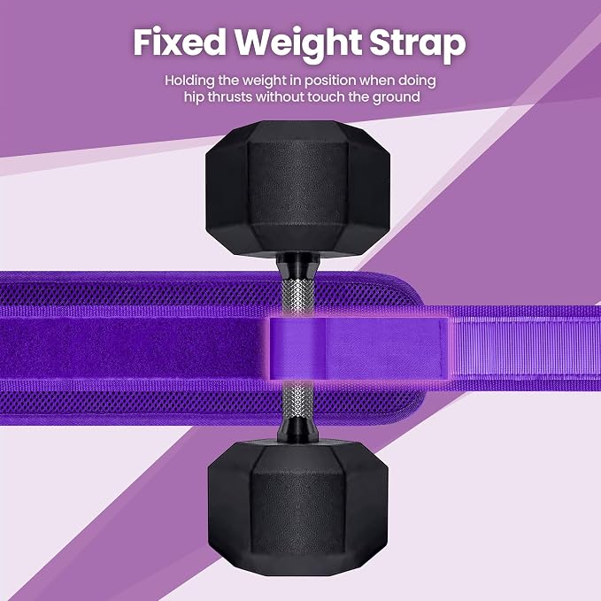 Hip Thrust Belt, Balency Hip Thrust Belt for Dumbbells Heavy, Booty Belt for Hip Thrust, Slip-Resistant Padding Hip Thrusts Belt for Gym or Home Workouts, Hip Thrust Band for Dumbbell Kettlebell Plate