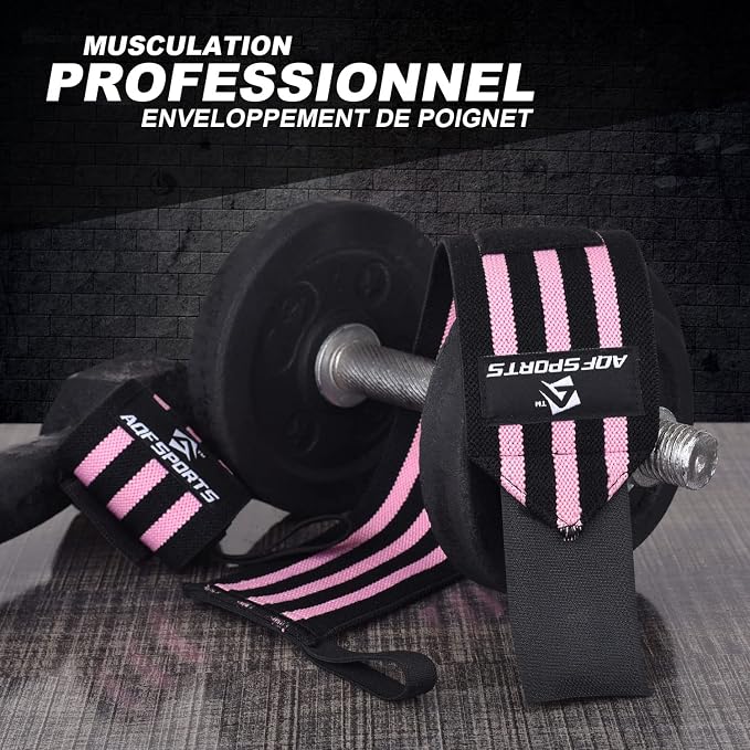 AQF Wrist Wraps for Weightlifting & Powerlifting, 18" USPA Approved (Pair)