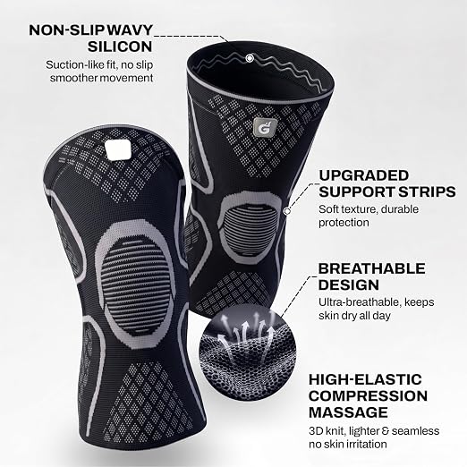 GOOGAH Knee Compression braces 1-Pack - Pain Relief Support for Arthritis, ACL & Meniscus Tears | Breathable Nylon Knee Sleeves for Men & Women | Sizes XXS-2XL