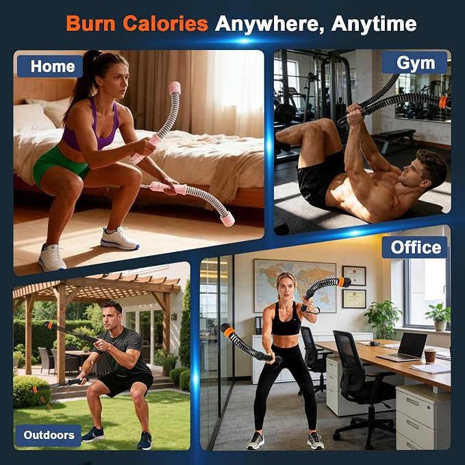 Ropeless Battle Ropes,Weighted Cordless Battle Ropes for Home Gym, Portable Full Body HIIT Cardio & Arm Strength Training, Low-Impact Fitness Exercise Heavy Gear for Men & Women
