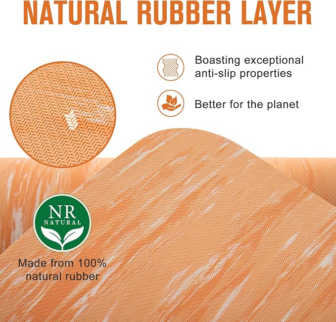 UMINEUX Extra Thick Yoga Mat, 2/5 Inch (10MM), Natural Rubber and TPE Non Slip Yoga Mats with Strap for Women Men, Eco Friendly Exercise Mat for Yoga, Pilates and Home Workout