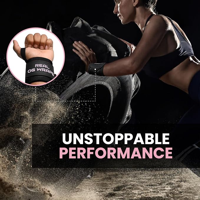 18" OG-Grade Wrist Wraps for Weightlifting – Heavy Duty Wrist Support with Thumb Loop & Lockdown Strap – Wrist Straps for Powerlifting, Bench Press & Gym Training