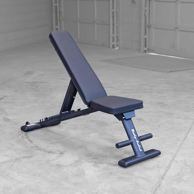Body-Solid (GFID225B) Adjustable Weight Bench for Full Body Workout, 7-Position Easy Ladder Adjustment, No Assembly Required, with Incline, Decline & Flat Settings, Black | 7-Position Easy Ladder Adjustment. No Assembly Required. Includes Incline. Decl...