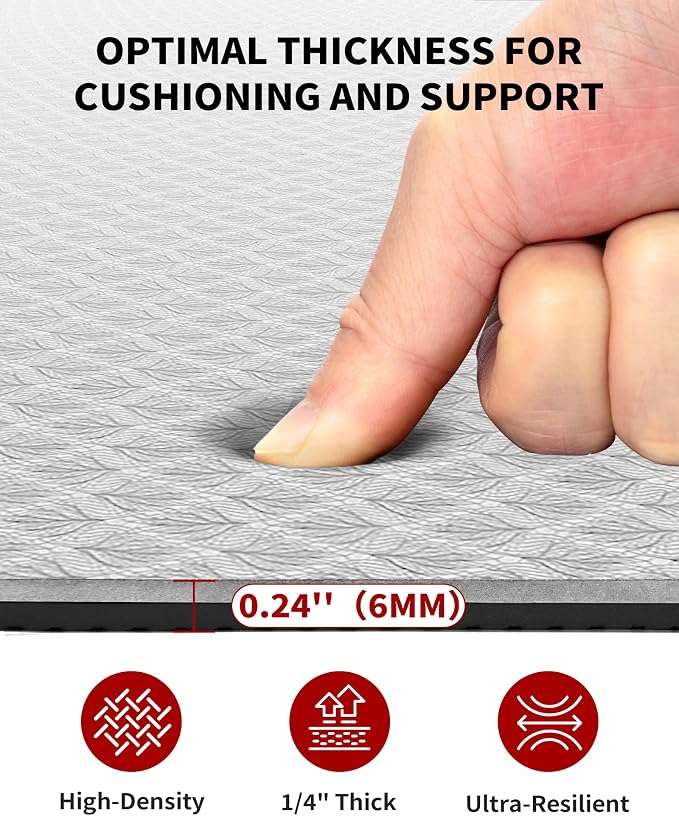 CAMBIVO 72''x48'' Large Yoga Mat, Extra Thick TPE Workout Mat | extra large exercise mat, non-slip TPE cushioning for joint relief, pilates stretching, apartment noise dampening