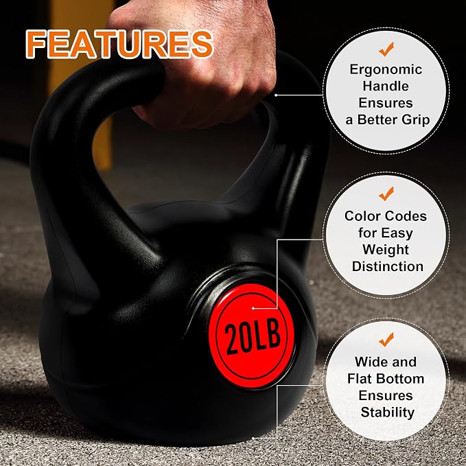 Fitvids Kettlebell Sets Piece Strength Training KettleBells Weight Set