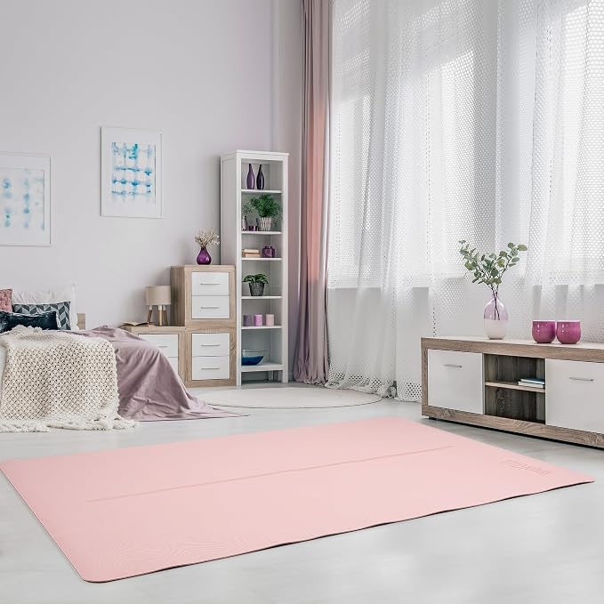 Gogokiwi Large Yoga Mat (6'x4') – 1/4" & 1/2" Thick Exercise Mats for Home Workout, Extra Wide Workout Mats for Home Gym, Yoga, Pilates, Stretching, Floor & More