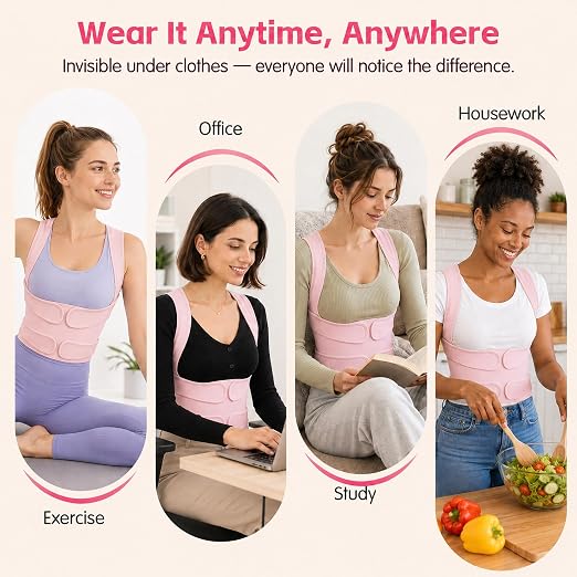 Posture Corrector for Women & Men, Adjustable Full Back Brace Support | Breathable Shoulder Straightener, Spine Support for Upper & Lower Back, Scoliosis & Hunchback Correction, Back Pain Relief