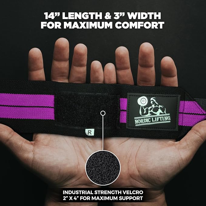 Wrist Wraps + Lifting Straps Bundle (2 Pairs) for Weightlifting, Cross Training, Workout, Gym, Powerlifting, Bodybuilding - Support for Men/Women, Avoid Injury During Weight Lifting