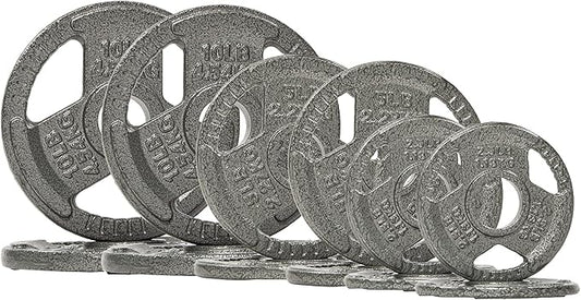Fitvids 2 Inch Olympic Barbell Weight Plates Set, 70/120 LB Barbell Weight Set for Home Gym Strength Training, Triple-handle Design