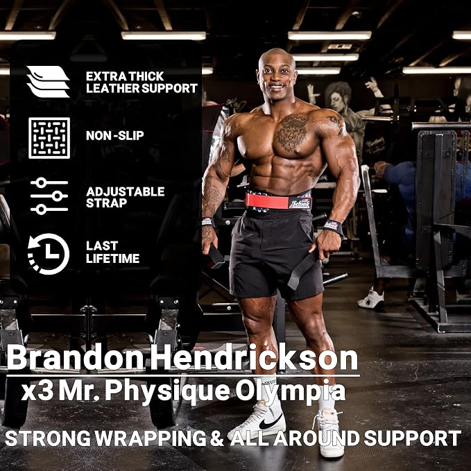 Schiek Sports Model 1000LLS Leather Weight Lifting Straps