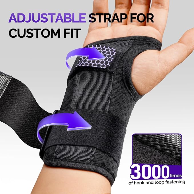 FEATOL Wrist Brace with Ergonomic Wrist Splint Left Hand, Breathable Hand Support for Women and Men, Pain Relief for Carpal Tunnel, Tendonitis & Daily Work, Small