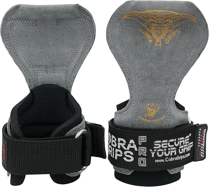 Cobra Grips Weight Lifting Gloves with Adjustable Neoprene Padded Wrist Wraps - Heavy Duty Alternative to Power Lifting Hooks for Deadlifts