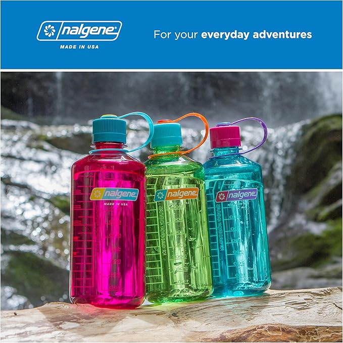 Nalgene 32 oz Narrow Mouth Water Bottle, Clear | BPA-Free, Durable & Lightweight, Leak Proof, Dishwasher Safe, Large Reusable Plastic Bottle for Hiking, Gym, Work & Travel