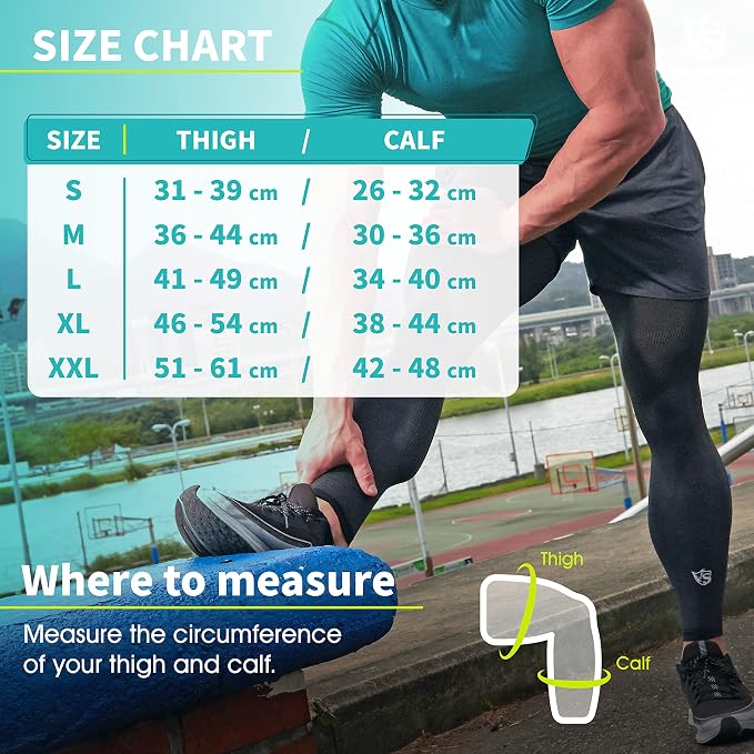 Vital Salveo Germanium & Carbon Recovery Full Leg Sleeve – Compression Leg Sleeve, Long Knee Sleeve for Arthritis, Basketball, Cycling, Football, Dark Grey (1 PC) X-Large