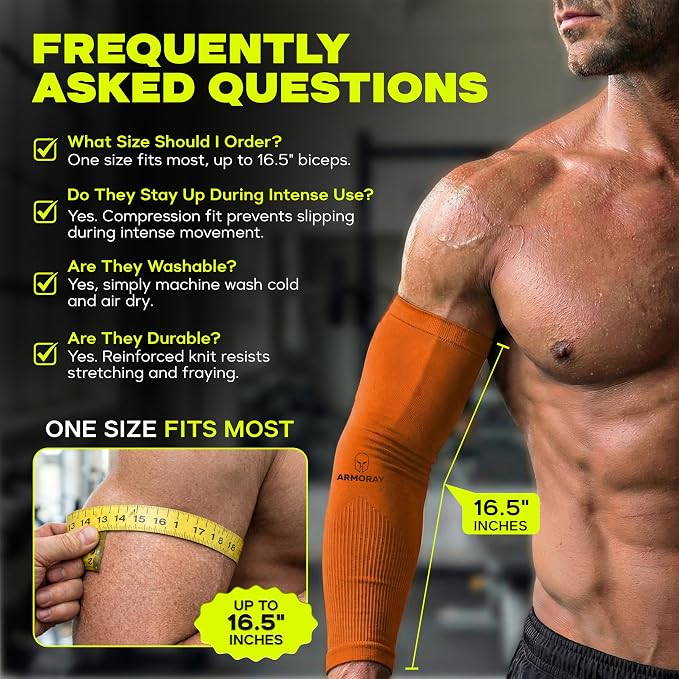 ARMORAY Arm Sleeves for Men and Women - UV Sun Protection Cooling Compression - Tattoo Cover Up Sleeve for Daily Wear & Work