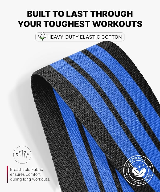 DMoose Fitness Knee Sleeves for Weightlifting (Pair) 78" Knee Wraps for Squats, Powerlifting & Joint Stability
