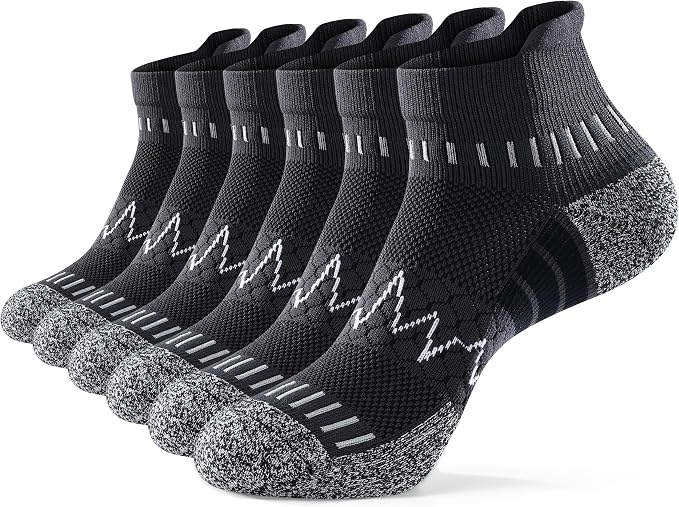 MAXTOP Ankle Compression Socks for Men Women-Cushioned Arch Support,Anti Blister,Plantar Fasciitis Relief 3/5 Pairs