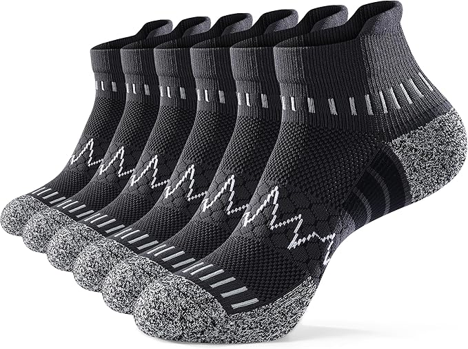 MAXTOP Ankle Compression Socks for Men Women-Cushioned Arch Support,Anti Blister,Plantar Fasciitis Relief 3/5 Pairs