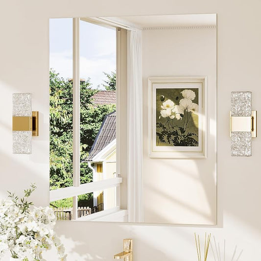 30x36 Frameless Bathroom Mirror, Vanity Bathroom Mirror for Wall Shatterproof Modern Rectangle Mirrors for Bedroom, Living Room, Entryway, Home Gym, Entryway