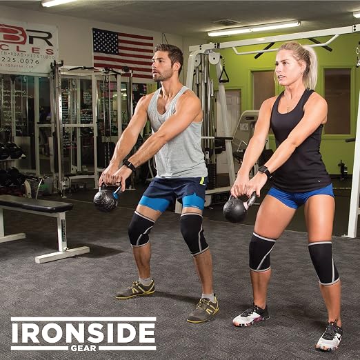 Knee Sleeves (1 Pair) 7mm Neoprene Thick Compression Knee Brace Support for Weightlifting, Powerlifting, Squatting & Fitness Training for Women and Men Black (Small)