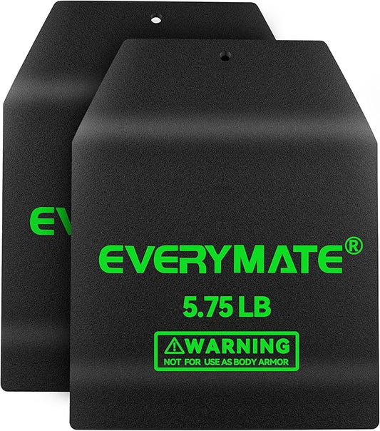 EVERYMATE Tactical Weighted Vest Plates – 3.75/5.75/8.75/14.5/19.75LB Pairs – Insert Weighted Vest Plates- Contoured Ergonomic Fit – WODs, Strength Training, Running, Weight Plates for Vest