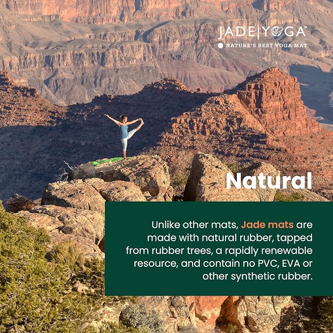 JadeYoga Travel Yoga Mat - Packable, Lightweight, and Portable Yoga Mat - Non-Slip Natural Rubber Mat for Women & Men - Great for Yoga, Home, Gym, Pilates, Fitness, and Stretching