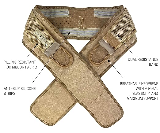 Vriksasana Posture Sacroiliac Hip Belt for Women and Men That Alleviates Sciatic, Pelvic, Lower Back, Leg and Sacral Nerve Pain Caused by Si Joint Dysfunction| Trochanter Brace (Petite, Nude)