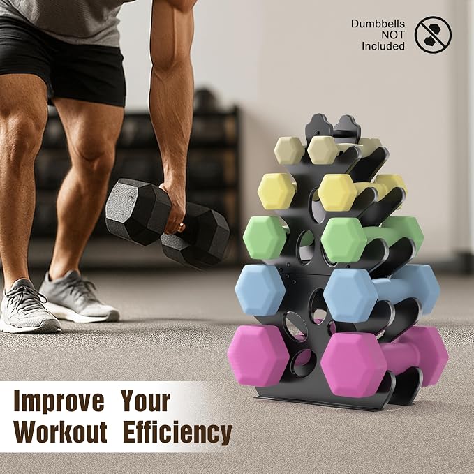 5-Tier | 4-Tier Dumbbell Rack Only Weight Racks For Free Weights Dumbbell Tower (No Dumbbells Rack Only)