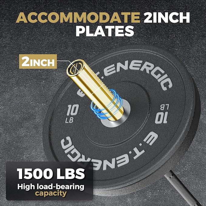 7FT Alloy Steel Olympic Barbell, 1500LB 45LB | 28mm knurled grip bar with needle bearings, chrome finish, 2-inch plate fit, and 1500LB capacity for heavy lifts