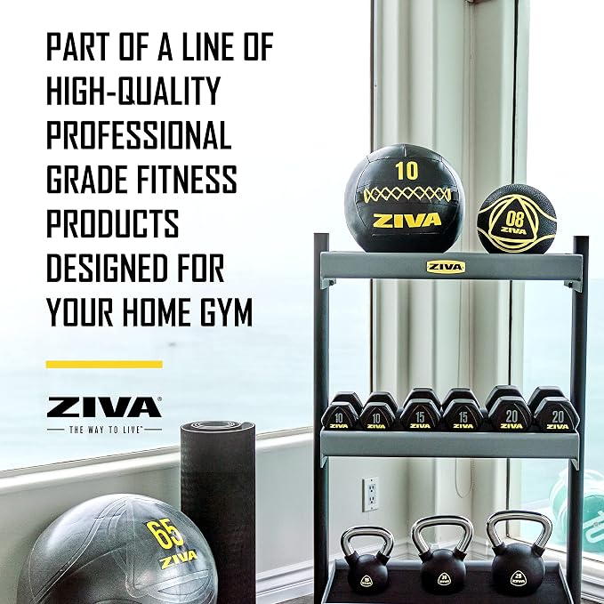 ZIVA Soft Wall Ball – Highly Durable Weighted Exercise Medicine Slam Ball for Strength and Conditioning Workout - Multiple Color, Weight Available