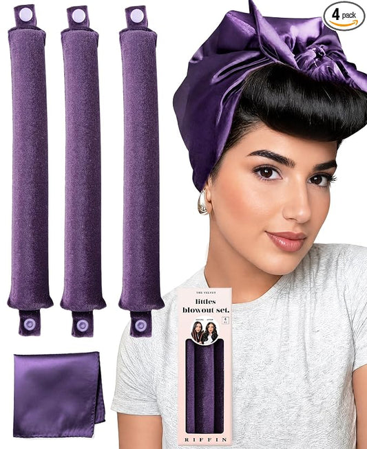 Littles Heatless Curls Overnight Rods Velvet Hair Curler to Sleep in No Heat Heatless Curling Iron Foam Sponge Flexi Rods Hair Rollers for Long Short Hair Care Styling Tools