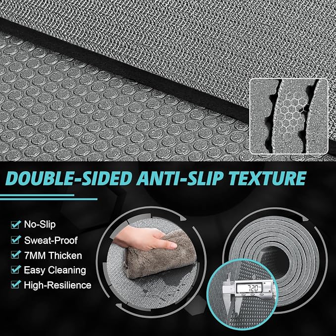Large Exercise Mat 8'x5'|12'x6'|6'x4'|6'x2' Workout Mat for Home Gym Mats Exercise Heavy Duty Gym Flooring Fitness Mat Large Yoga Mat Cardio Mat for Weightlifting, Jump Rope, MMA, Shoe-Friendly