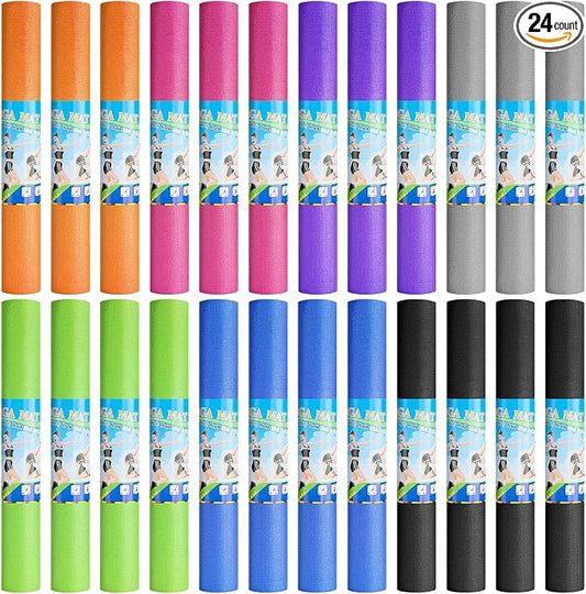 Funtery 3 mm Thin Yoga Mats Bulk, 68 x 24 Inches Lightweight PVC Exercise Mats Non Slip Workout Fitness Pads for Yoga Pilates Stretching Classes Gym Home Studio
