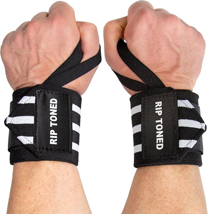Rip Toned Wrist Wraps for Weightlifting – USPA & USAPL Approved – Stiff or Flex – 18" Gym Wrist Straps with Thumb Loop – Maximum Support for Men & Women